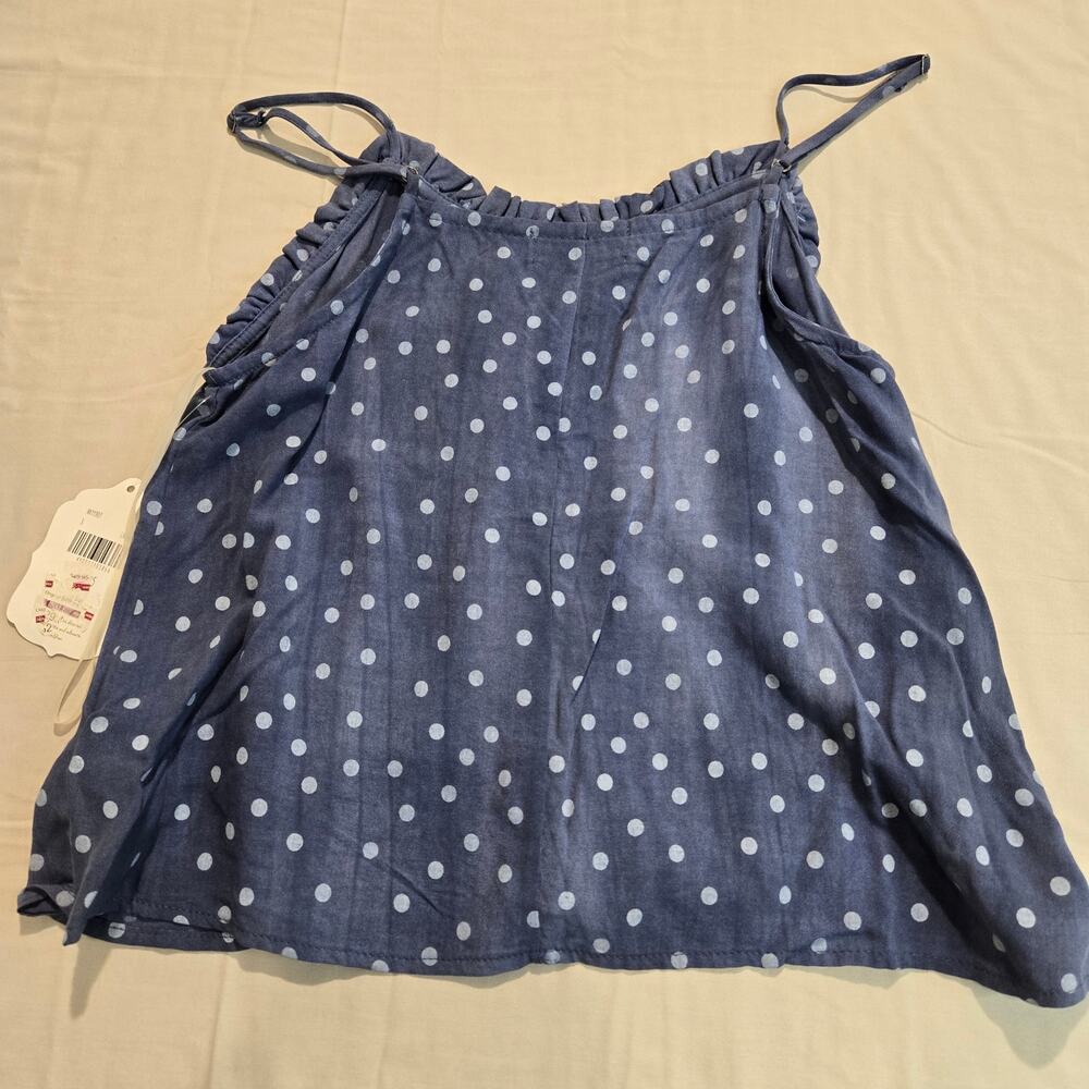 NWT Altar'd State Blue Chambray Tank Top Polka Dots Sz S Coastal Cowgirl Summer - Picture 6 of 9
